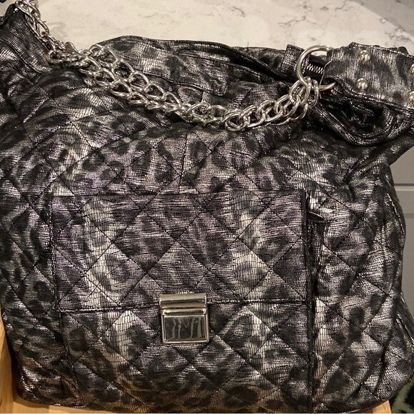 Black and Gray Cheetah Print Boots and Tote Set - Picture 9 of 10